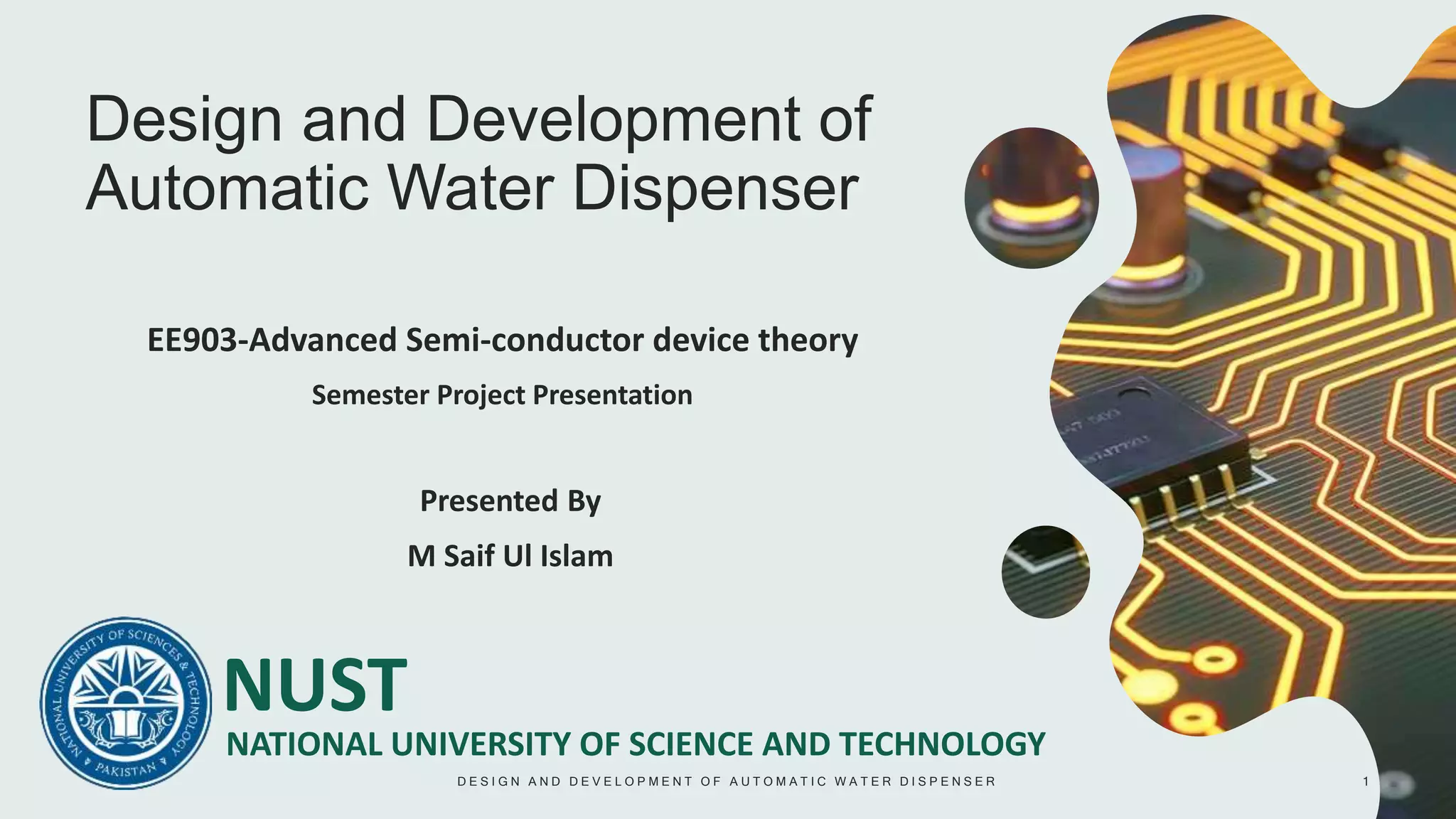 Design and Development of Automatic Water Dispenser | PPTX