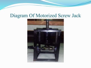 Design and fabrication of motorized screw jack | PPTX