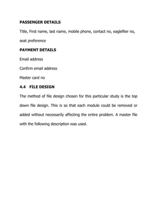 Master Flight File Design and implementation of airline flight information system | PDF