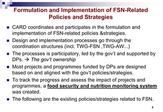 Design and implementation of food security strategies in Cambodia