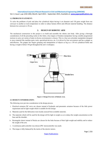 Design and Implementation of Pick and Place Robotic Arm | PDF