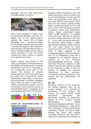 Design and innovations in Transportation Systems for Make in India | PDF