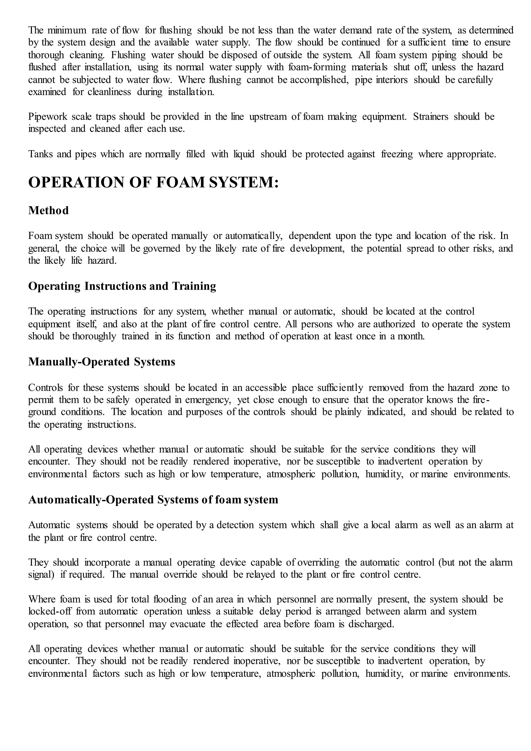 Design And Installation Of Fixed Foam Fire Extinguishing System Docx