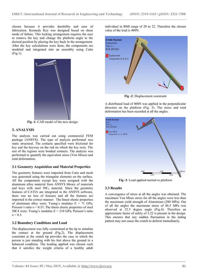 Design and manufacture of an angle adjustable crutch with kennedy key