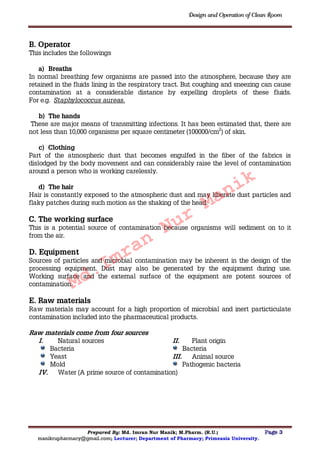 Design and operation of clean room MANIK | PDF