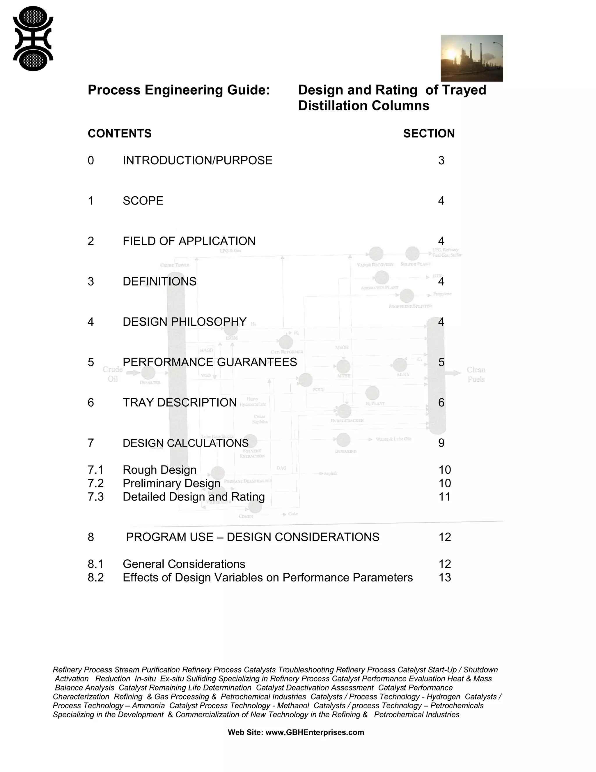 Design and Rating of Trayed Distillation Columns | PDF