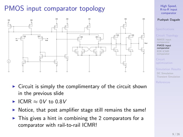 Design of a High Speed, Rail-to-Rail input CMOS comparator | PDF ...