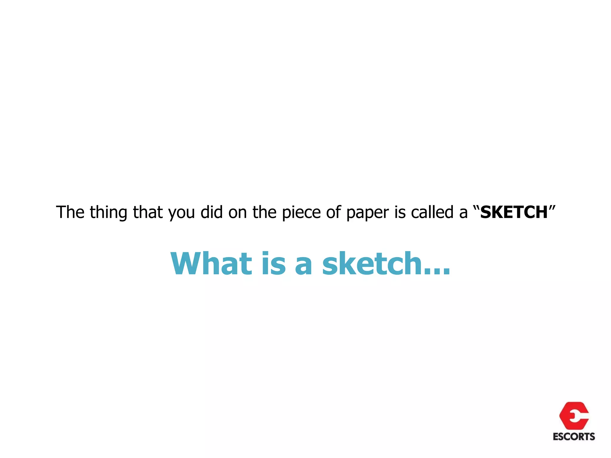 The thing that you did on the piece of paper is called a “SKETCH”


              What is a sketch...
 