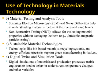 Innovations and Applications in Materials Technology: Design, Testing ...