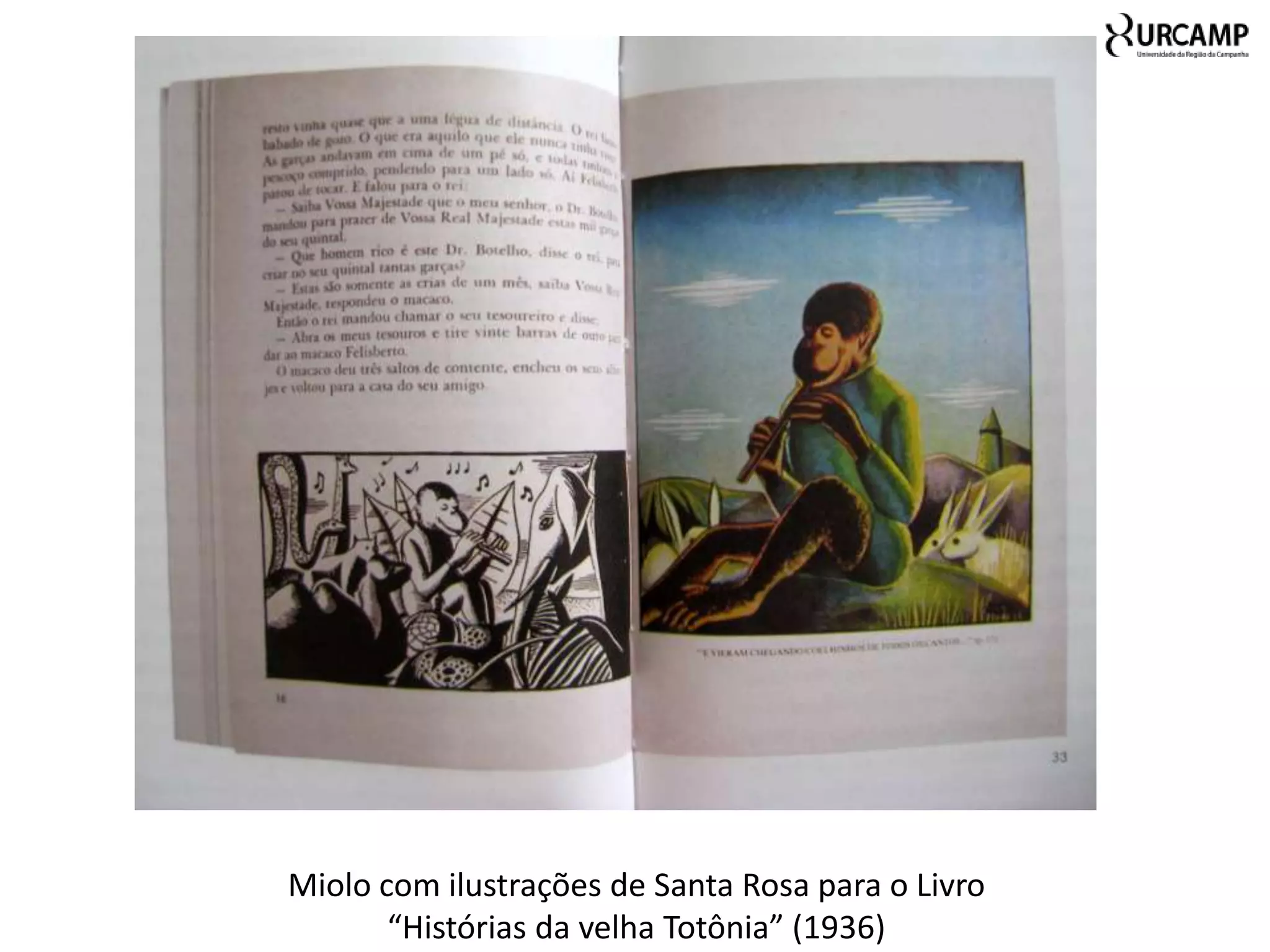 Miolo com ilustrações de Santa Rosa para o Livro
       “Histórias da velha Totônia” (1936)
 