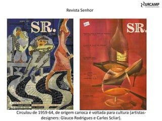 Revista Senhor




Circulou de 1959-64, de origem carioca é voltada para cultura (artistas-
             designers: Glauco Rodrigues e Carlos Scliar).
 