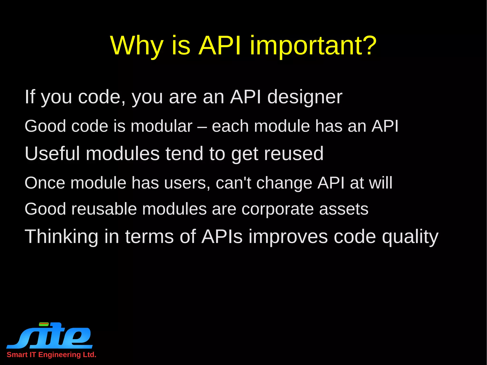 In this presentation we will consider ABI as API too Smart IT Engineering Ltd. 