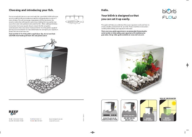 Handleiding installatie BiOrb Flow aquarium