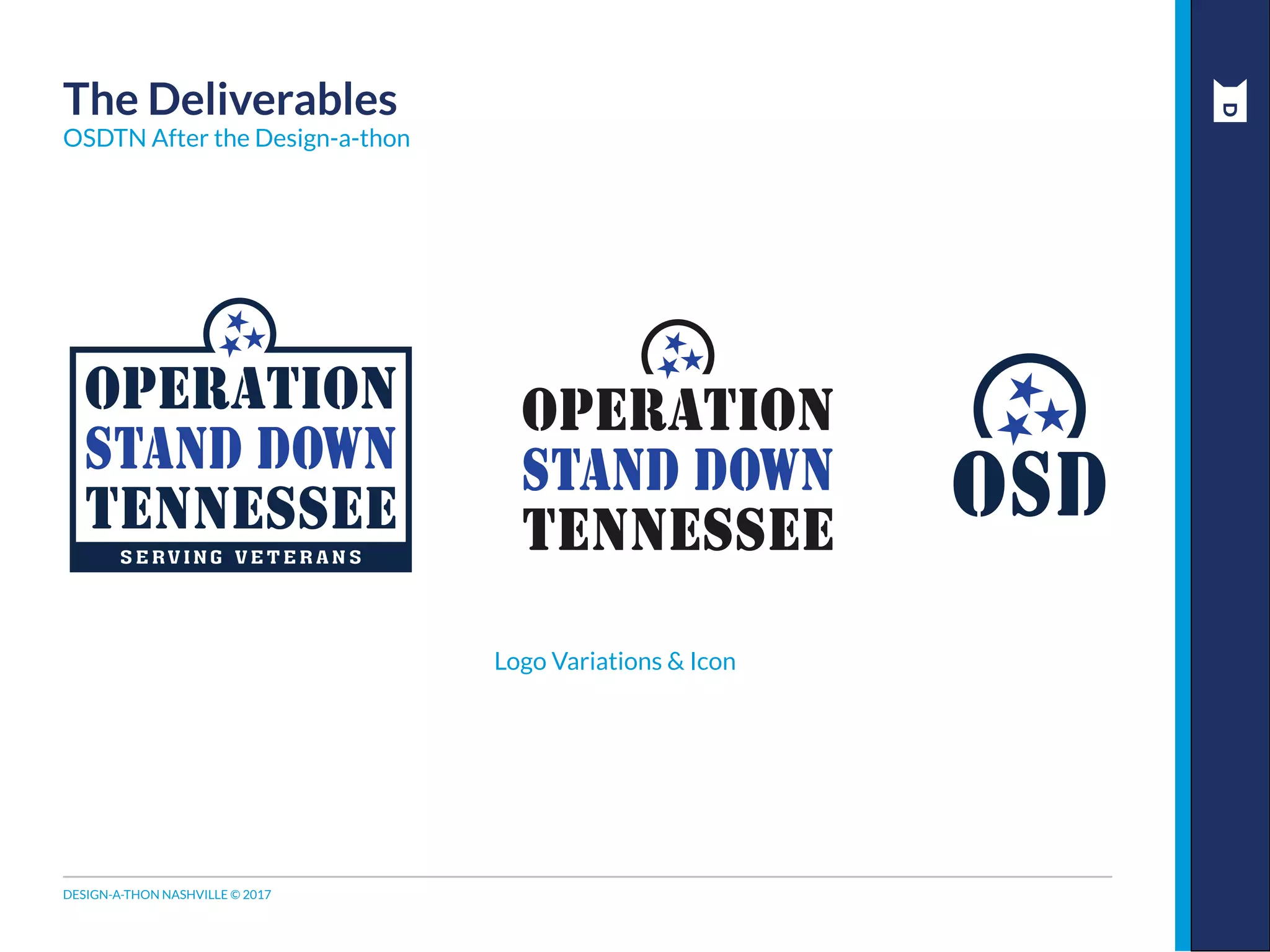DESIGN-A-THON NASHVILLE © 2017
The Deliverables
OSDTN After the Design-a-thon
Logo Variations & Icon
 