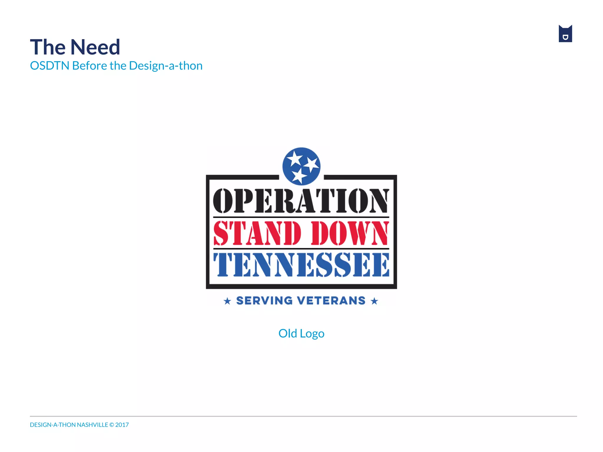 DESIGN-A-THON NASHVILLE © 2017
The Need
OSDTN Before the Design-a-thon
Old Logo
 