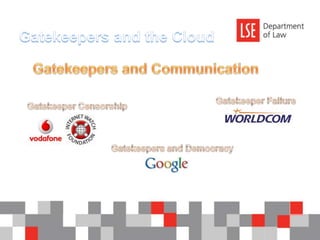 Gatekeepers and the CloudGatekeepers and CommunicationGatekeeper FailureGatekeeper CensorshipGatekeepers and Democracy