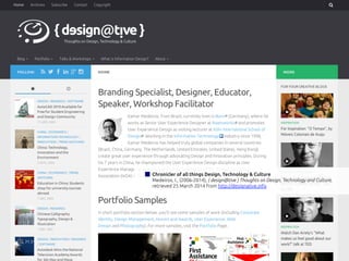 Chronicler of all things Design, Technology & Culture
Medeiros, I., (2006-2014), { design@tive } Thoughts on Design, Technology and Culture,
retrieved 25 March 2014 from http://designative.info
 