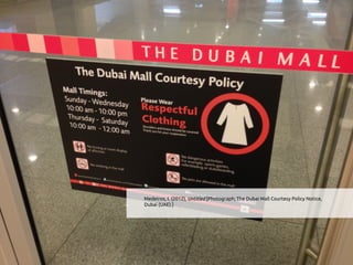 Medeiros, I. (2012), Untitled [Photograph; The Dubai Mall Courtesy Policy Notice,
Dubai (UAE).]
 