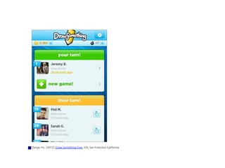 Zynga, Inc. (2012), Draw Something Free, iOS, San Francisco California.	
 