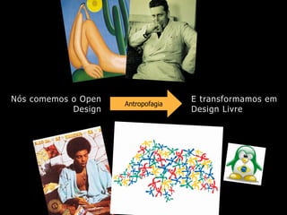 Nós comemos o Open
Design
E transformamos em
Design Livre
Antropofagia
 