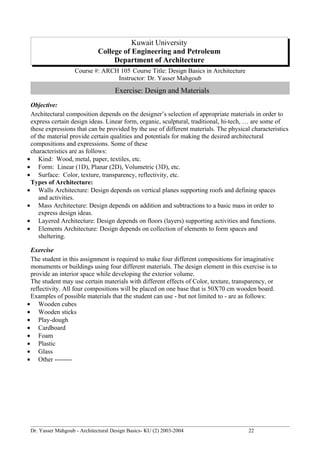 Architectural Design Basics Syllabus 2004 | DOC