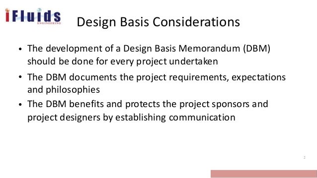design basis process design fundamentals design memorandum