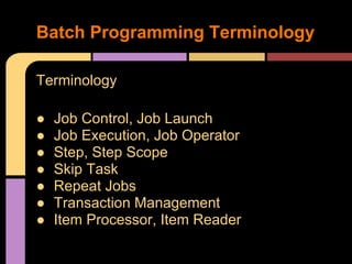 Design & Develop Batch Applications in Java/JEE | PDF