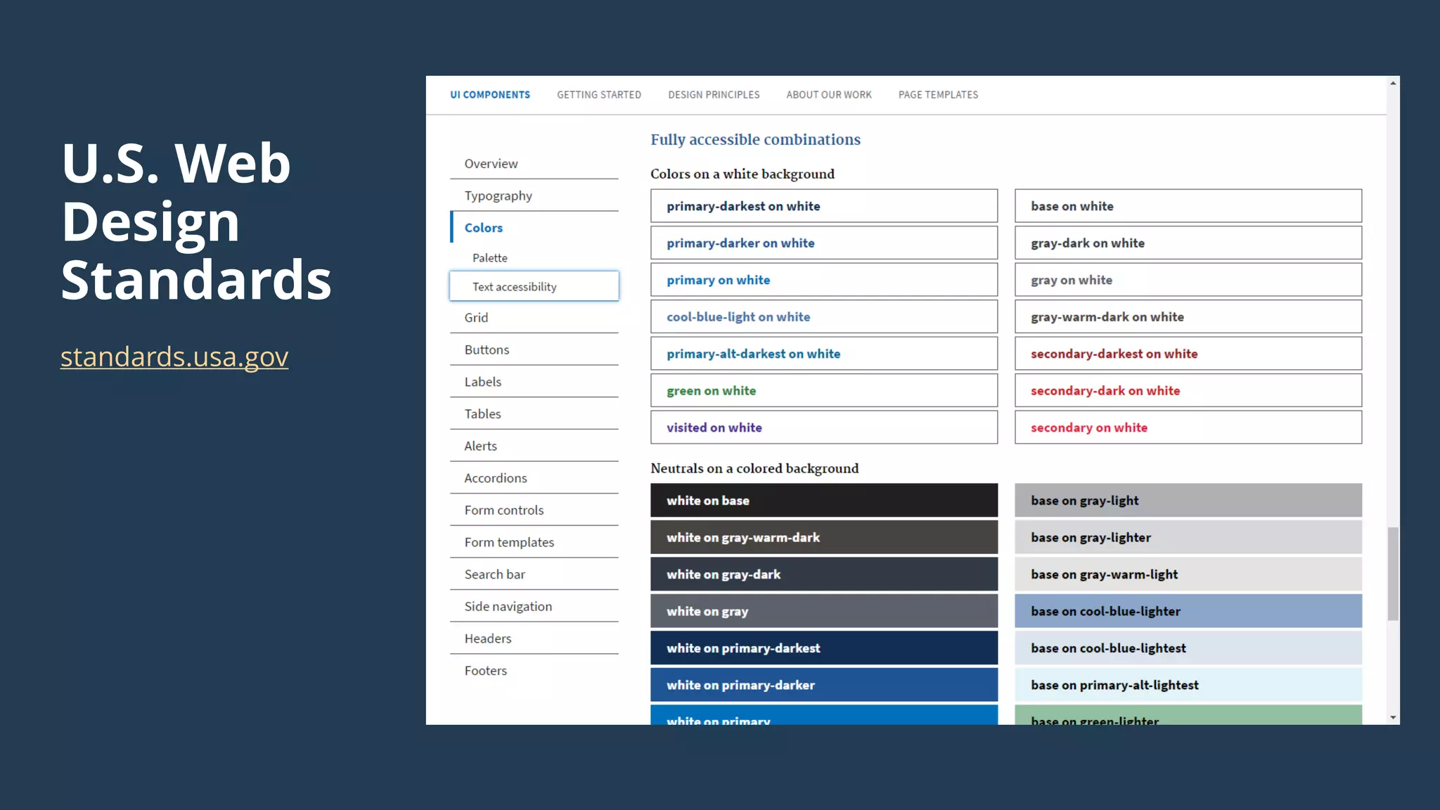 U.S. Web
Design
Standards
standards.usa.gov
 