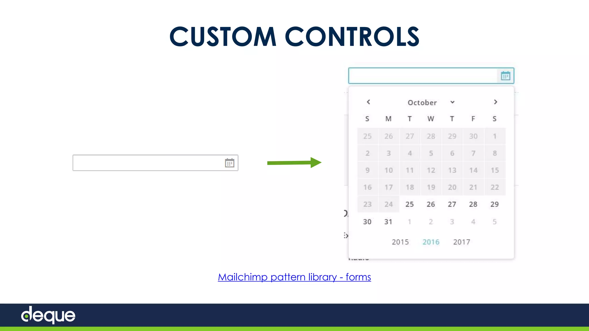 CUSTOM CONTROLS
Mailchimp pattern library - forms
 