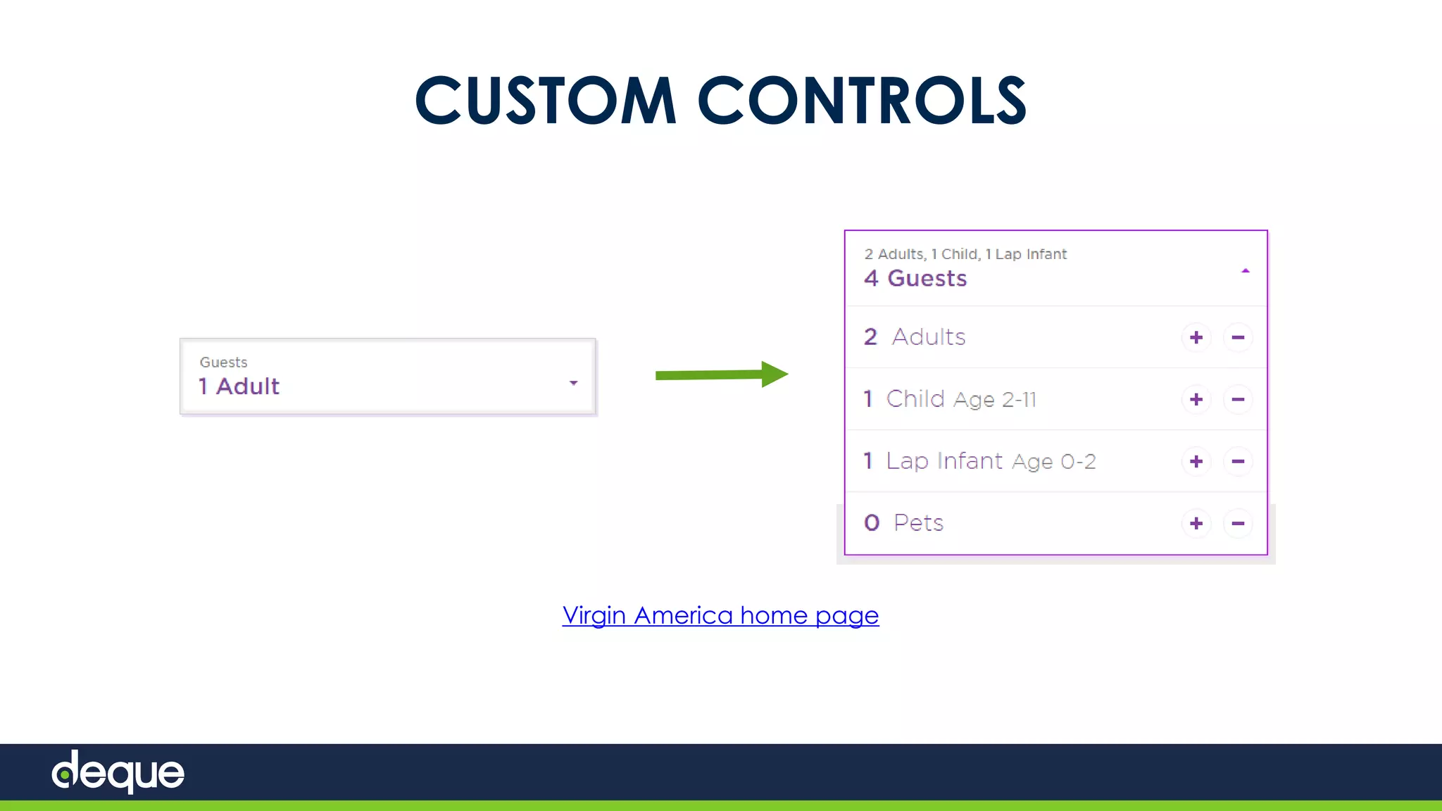 CUSTOM CONTROLS
Virgin America home page
 
