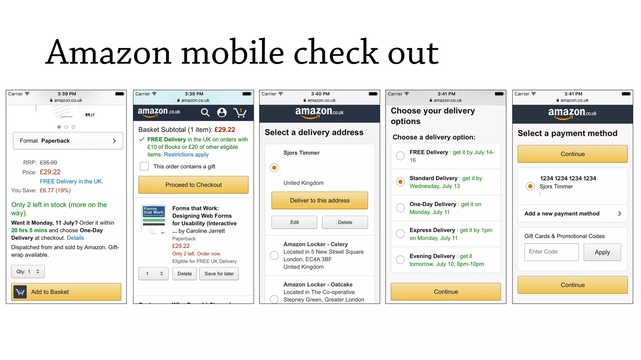 Amazon mobile check out
1234 1234 1234 1234
 