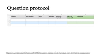 Question Protocol Design better forms | PDF