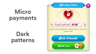 Dark
patterns
Micro
payments
 