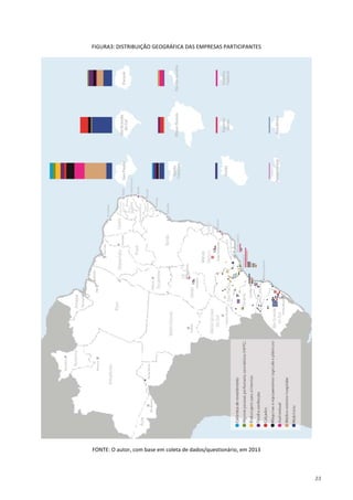 23
FIGURA3: DISTRIBUIÇÃO GEOGRÁFICA DAS EMPRESAS PARTICIPANTES
FONTE: O autor, com base em coleta de dados/questionário, em 2013
 