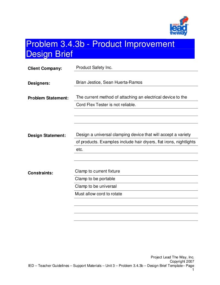 Architectural Design Brief Template Architectural Design Brief Template