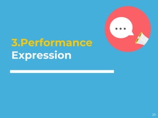 3.Performance
Expression
20
 