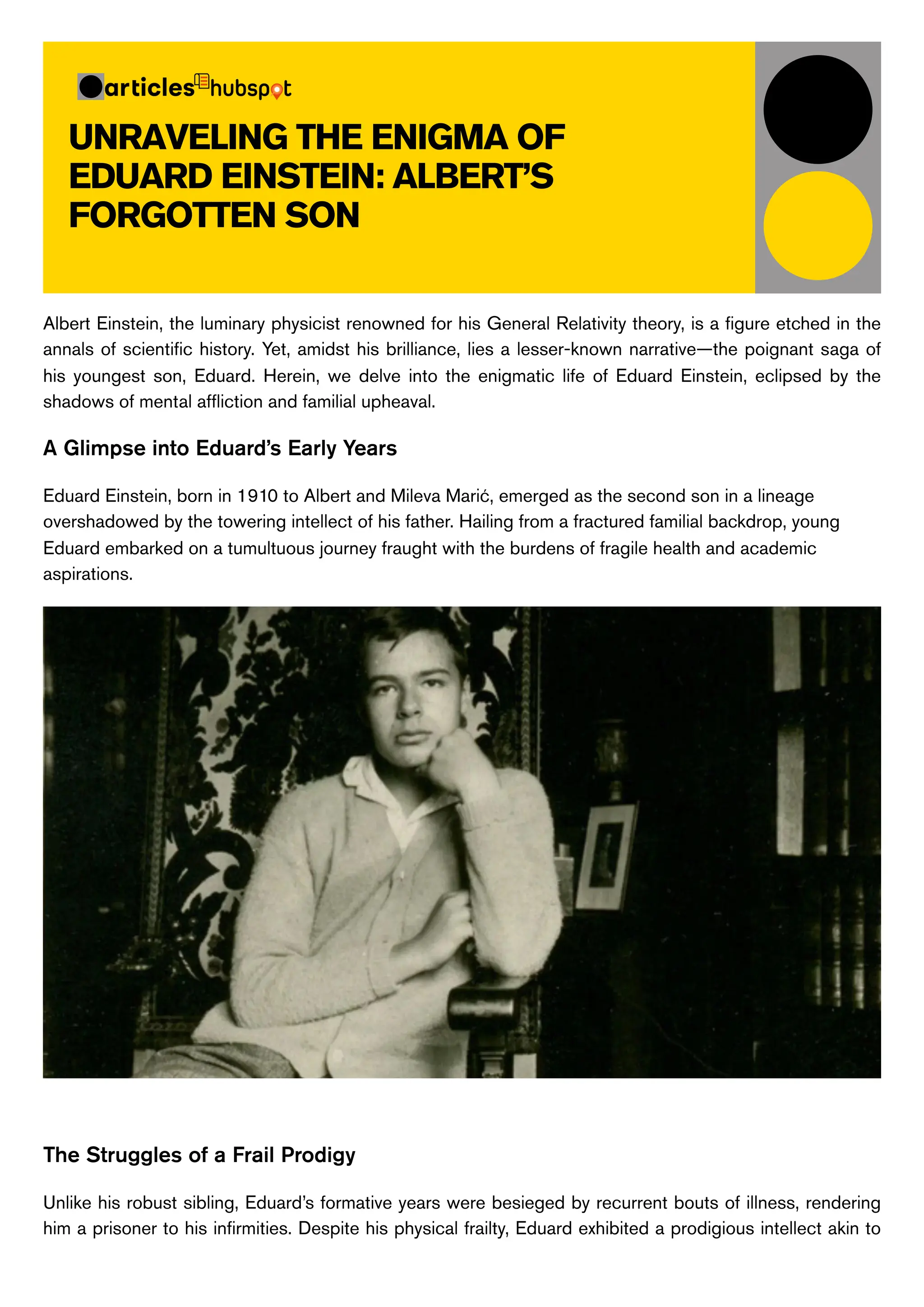 Unraveling the Enigma of Eduard Einstein Albert’s Son PDF