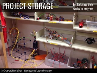 @DianaLRendina * RenovatedLearning.com
PROJECT STORAGE Let kids save their
works-in-progress
 
