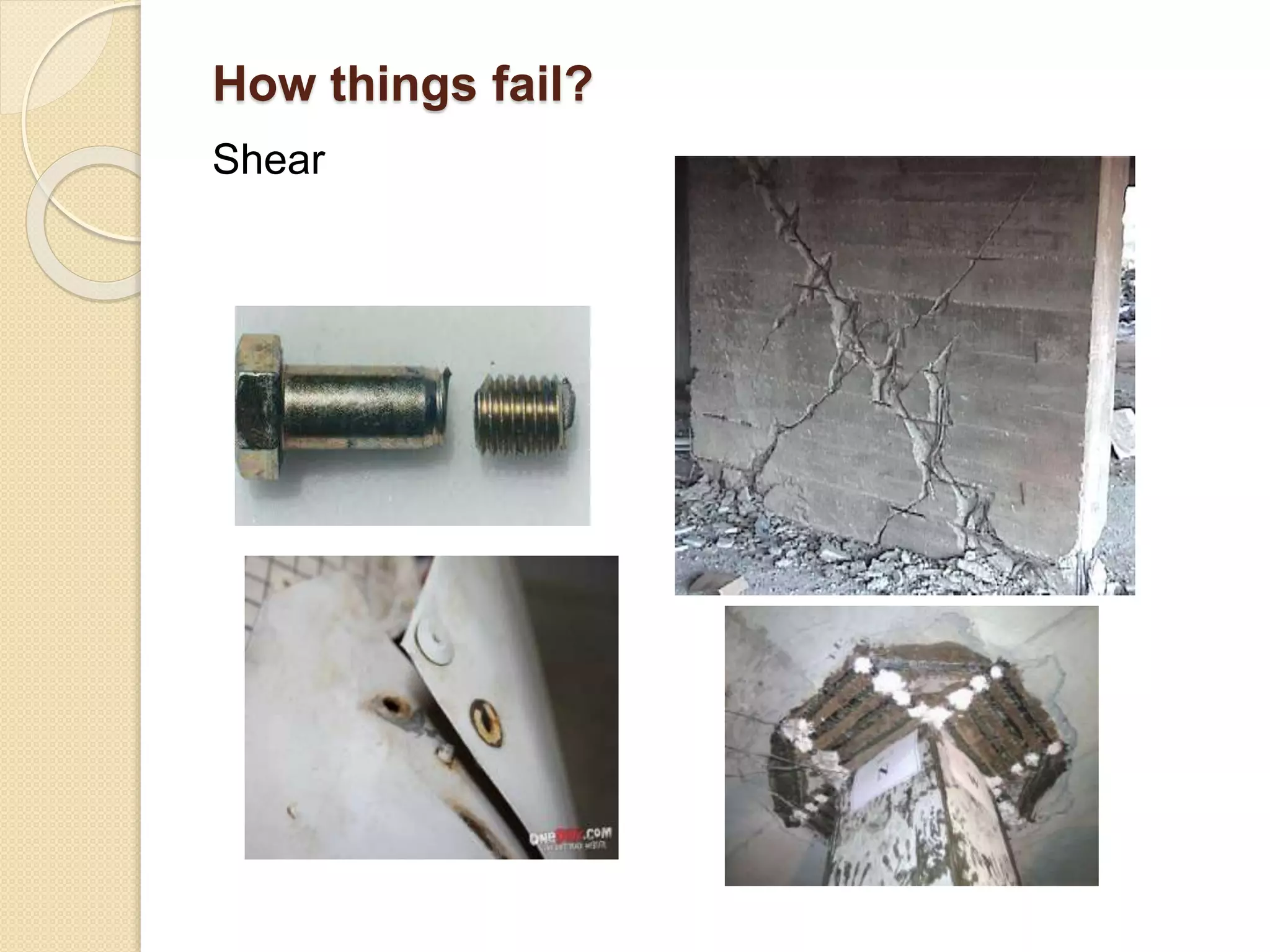 How things fail?
Shear
 