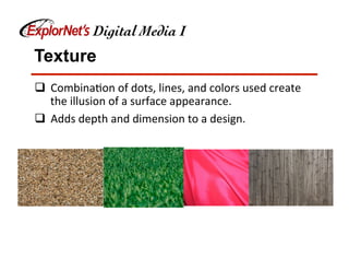 Texture In Digital Design Design concepts used to create digital graphics | PDF