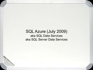 Lessons LearnedAzure StorageAzure tables are *not* a relational databaseRequires a mind shiftAzure tables scale3 - 9s availabilityAzure tables support exactly one keyPartitionKey + RowKeyCase MattersNo foreign keysNo referential integrityNo stored procedures