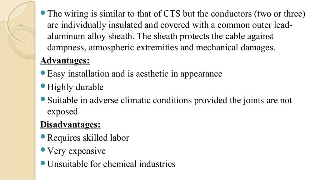 Design considerations of electrical installations