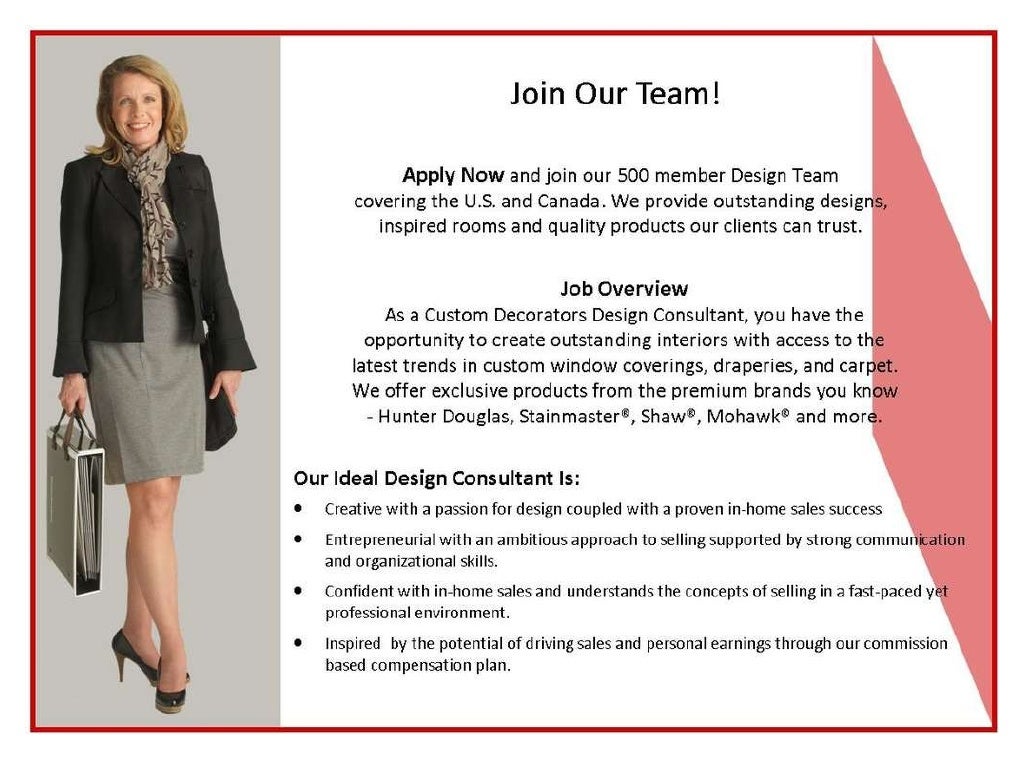 Interior Design Consultant Job Posting