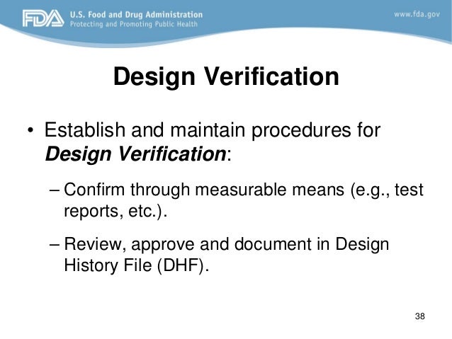 Design control FDA requirements