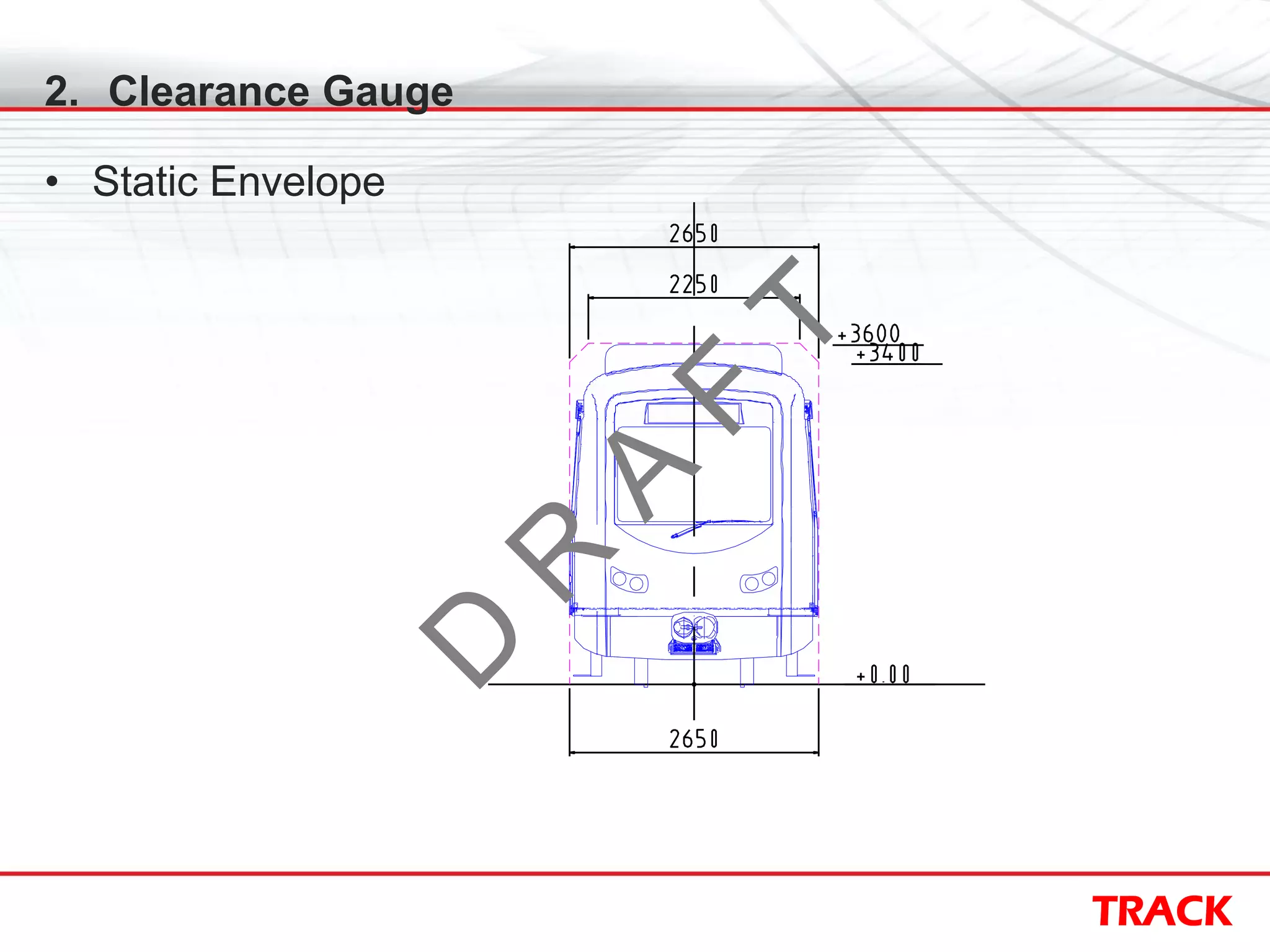 TRACK
2. Clearance Gauge
• Static Envelope
D
R
A
F
T
 
