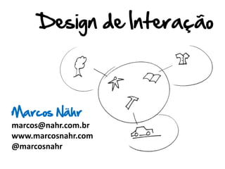Design de Interação



Marcos Nähr
marcos@nahr.com.br
www.marcosnahr.com
@marcosnahr
 