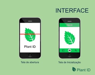 Plant ID
INTERFACE
Tela de abertura Tela de Inicialização
 