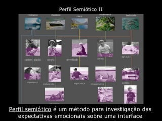 Perfil semiótico é um método para investigação das
expectativas emocionais sobre uma interface
 