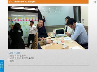 3-1. Interview & Insight

의사 인터뷰
• 신경외과 전문의
• 신경외과 레지던트 4년차
• 인턴

17

 