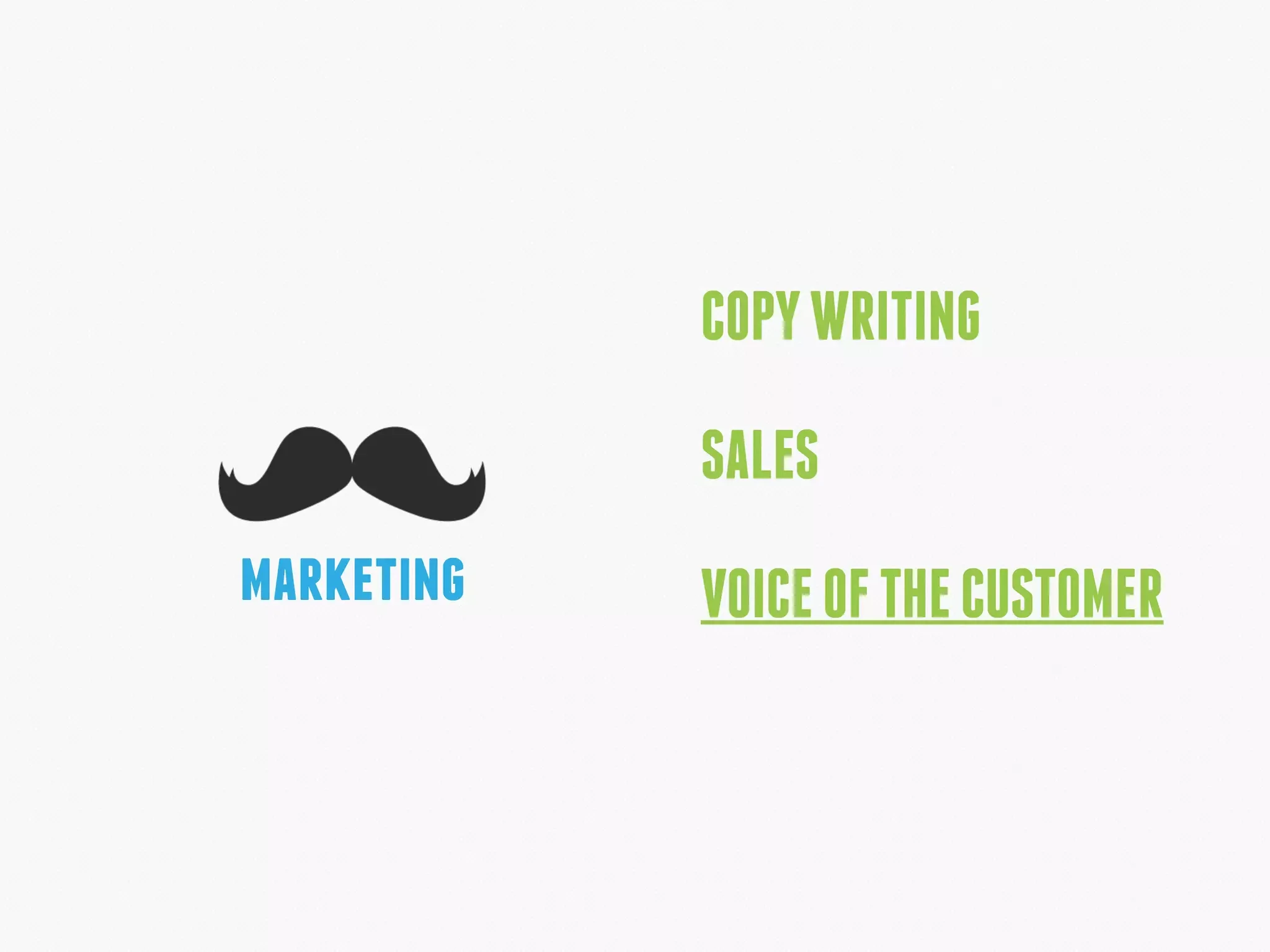 marketing
COPYWRITING
SALES
VOICEOFTHECUSTOMER
 